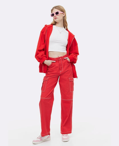 Solid Cargo Pant